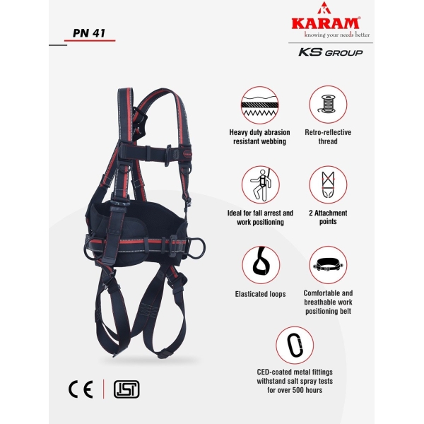 KARAM Rhino Harness PN41 with Work Positioning Belt - Image 2