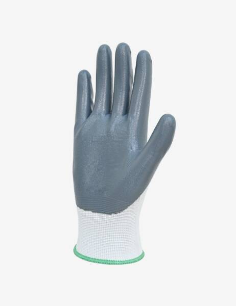 Polyester Liner with Nitrile Coating White Safety Gloves, HS32 - Image 3