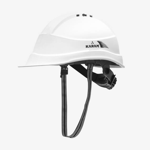 Safety Helmet with Protective Peak with Ratchet Type Adjustment and Ventilation Slots, PN542
